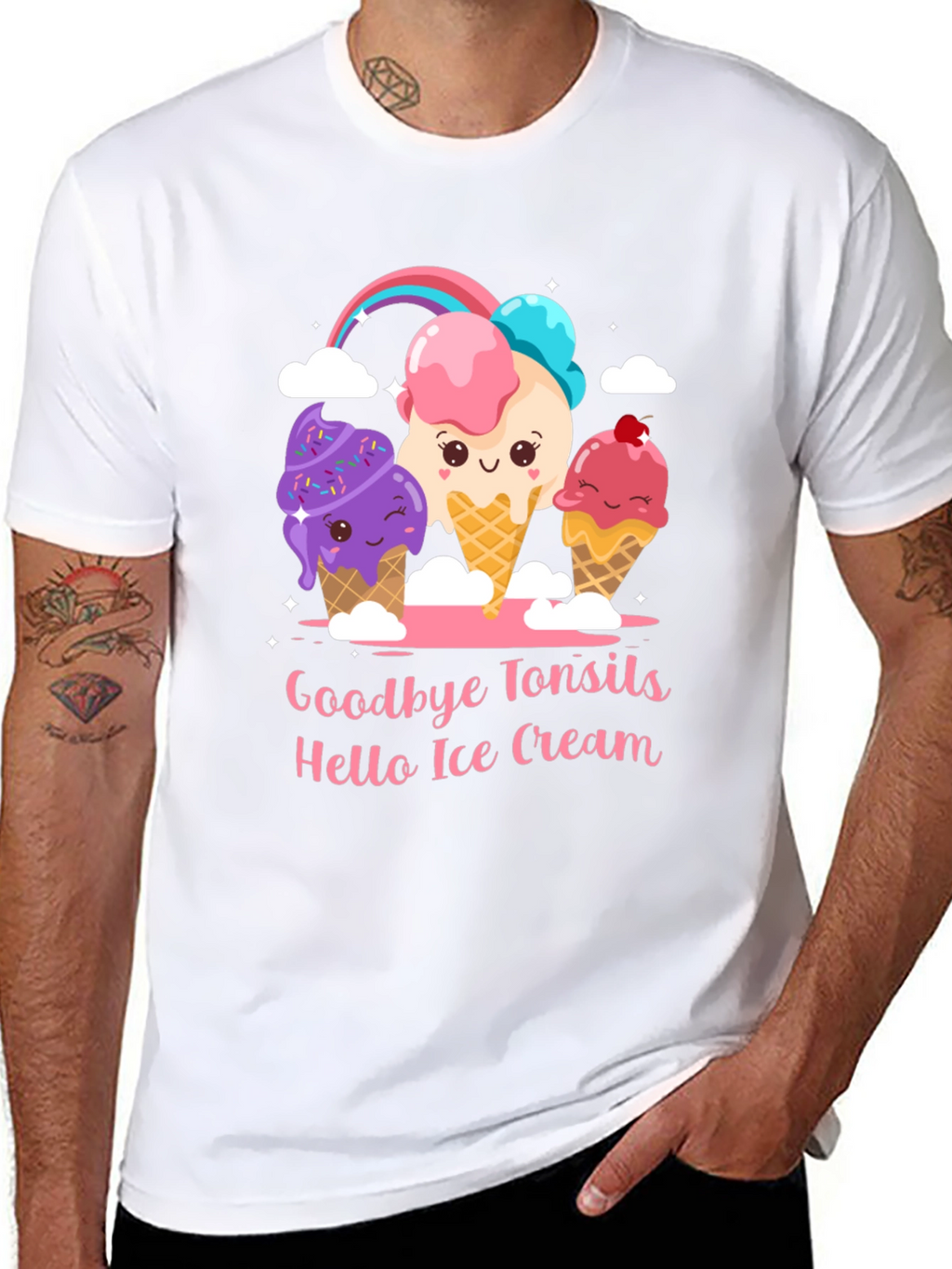 Goodbye Tonsils Hello Ice Cream Graphic T-Shirt