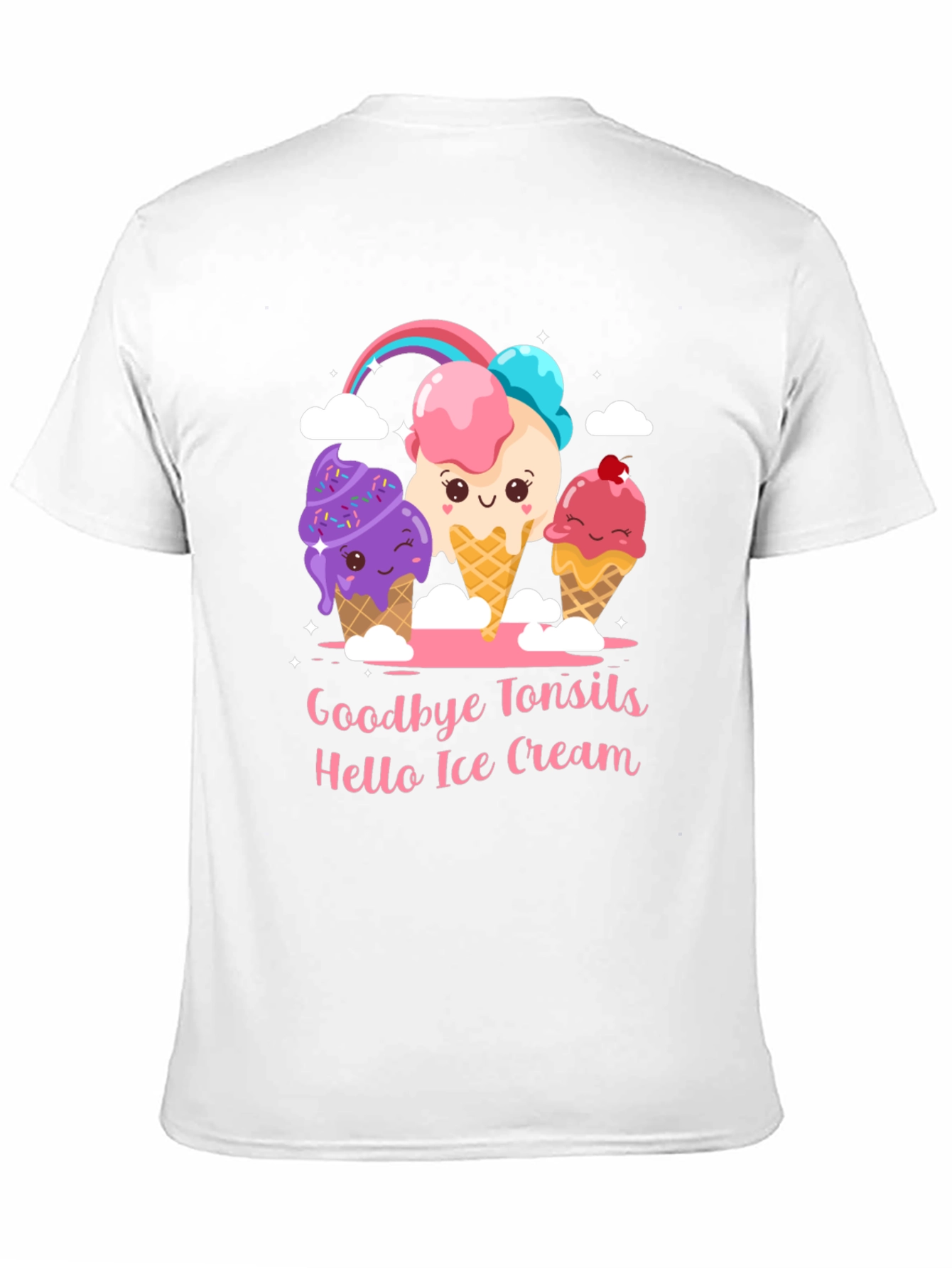 Goodbye Tonsils Hello Ice Cream Graphic T-Shirt