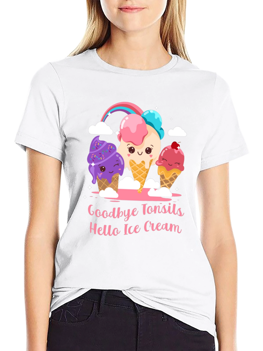 Goodbye Tonsils Hello Ice Cream Graphic T-Shirt