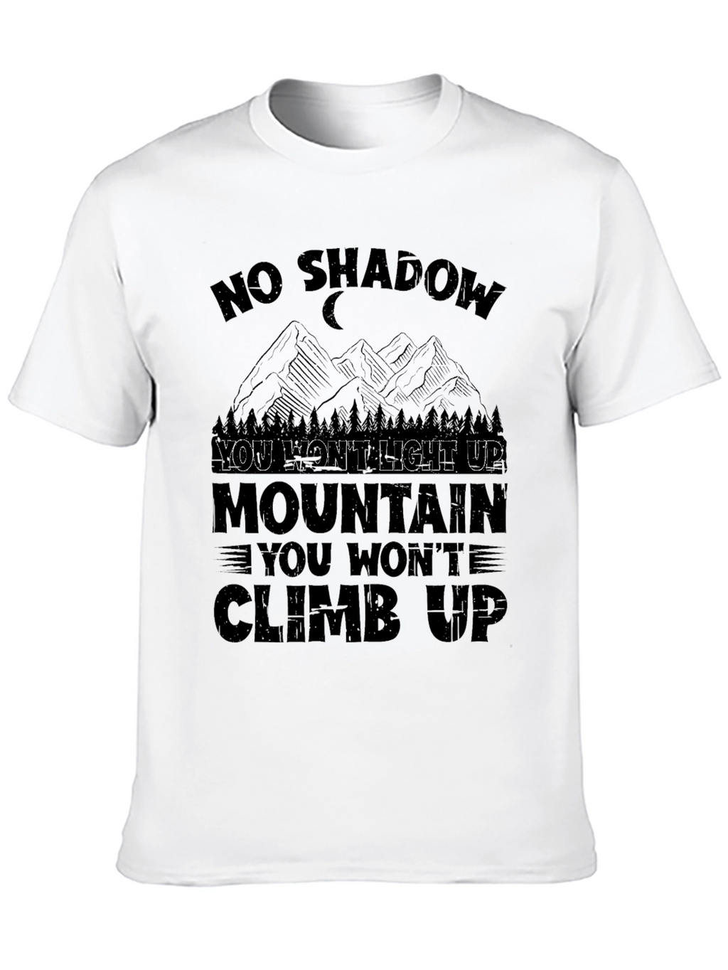 No Shadow Mountain Climb Black Graphic Tee