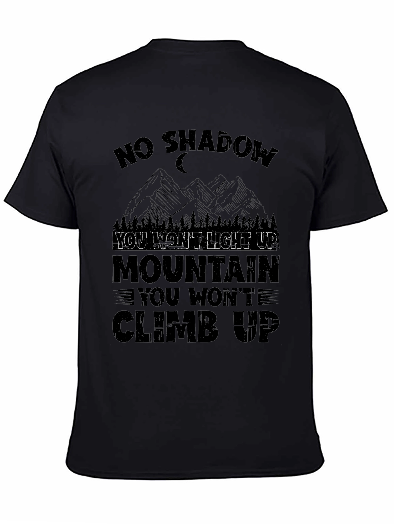 No Shadow Mountain Climb Black Graphic Tee
