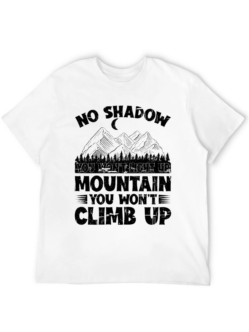 No Shadow Mountain Climb Black Graphic Tee