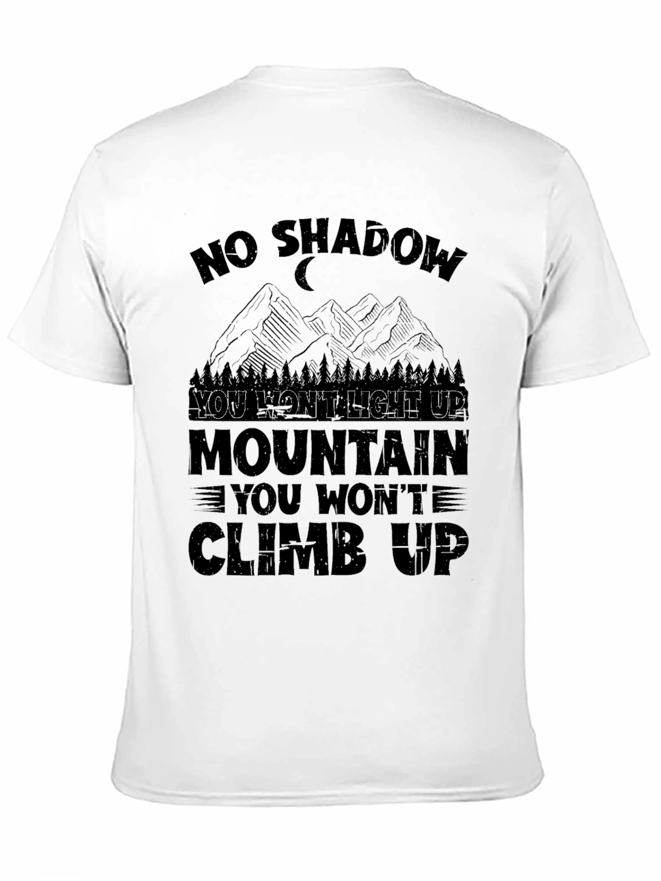 No Shadow Mountain Climb Black Graphic Tee