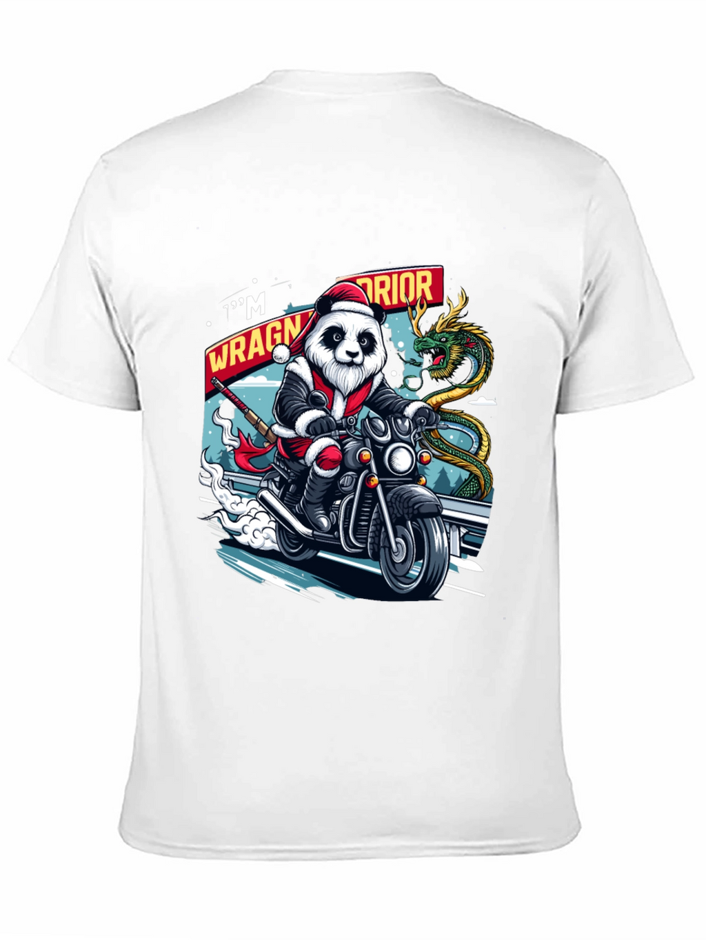 Santa Panda Motorcycle Warrior T-Shirt