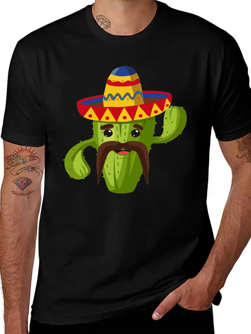 Cactus Cactus Mexican Unisex Short Sleeve Soft Cotton T-Shirt – Casual Everyday Wear