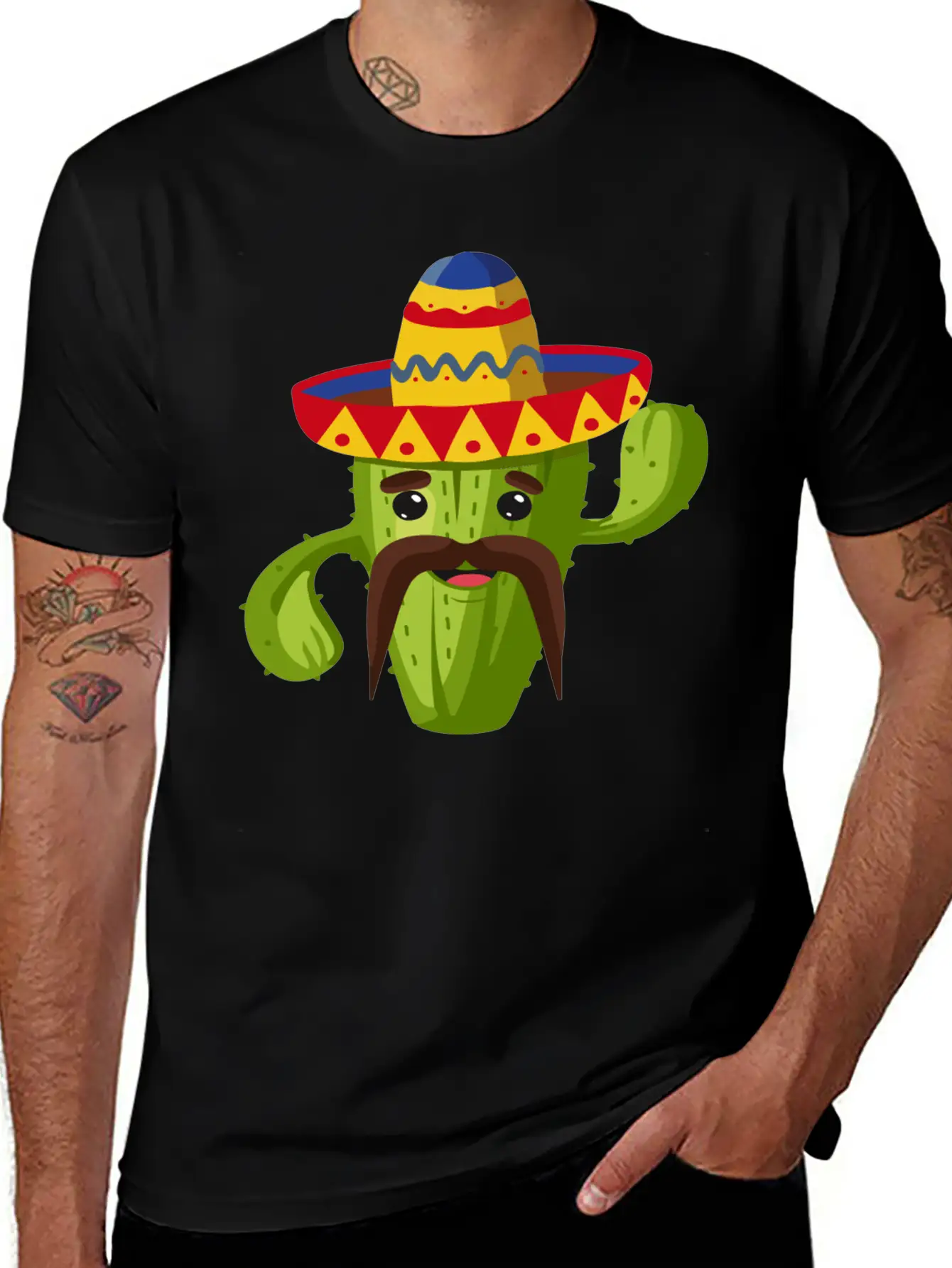 Cactus Cactus Mexican Unisex Short Sleeve Soft Cotton T-Shirt – Casual Everyday Wear