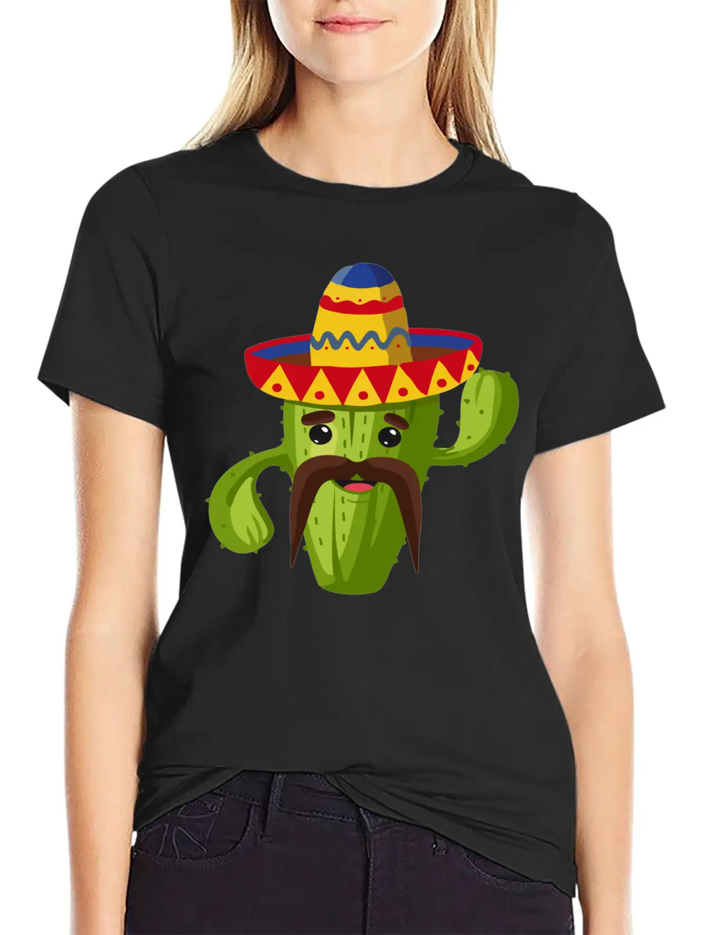 Cactus Cactus Mexican Unisex Short Sleeve Soft Cotton T-Shirt – Casual Everyday Wear