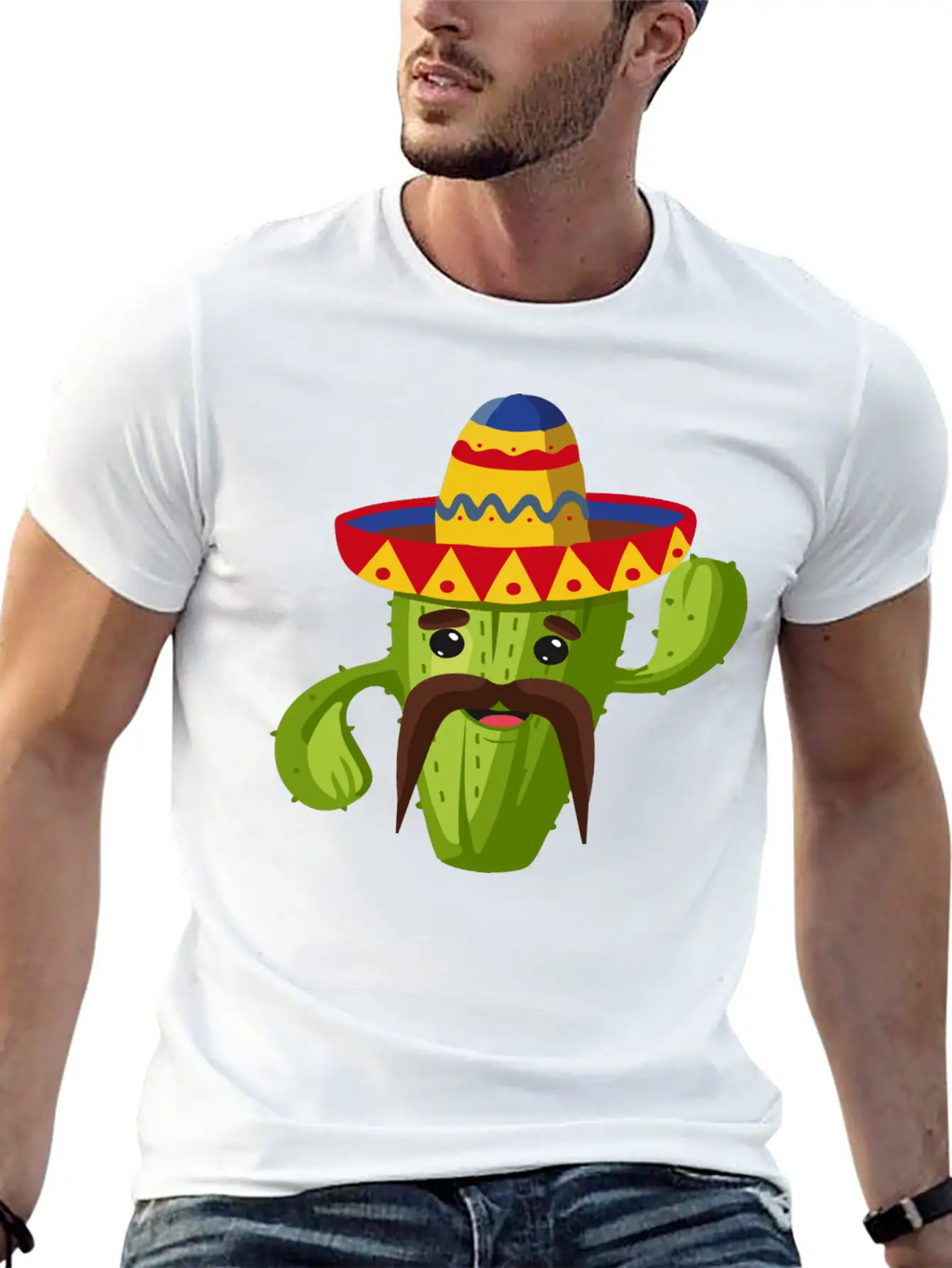 Cactus Cactus Mexican Unisex Short Sleeve Soft Cotton T-Shirt – Casual Everyday Wear
