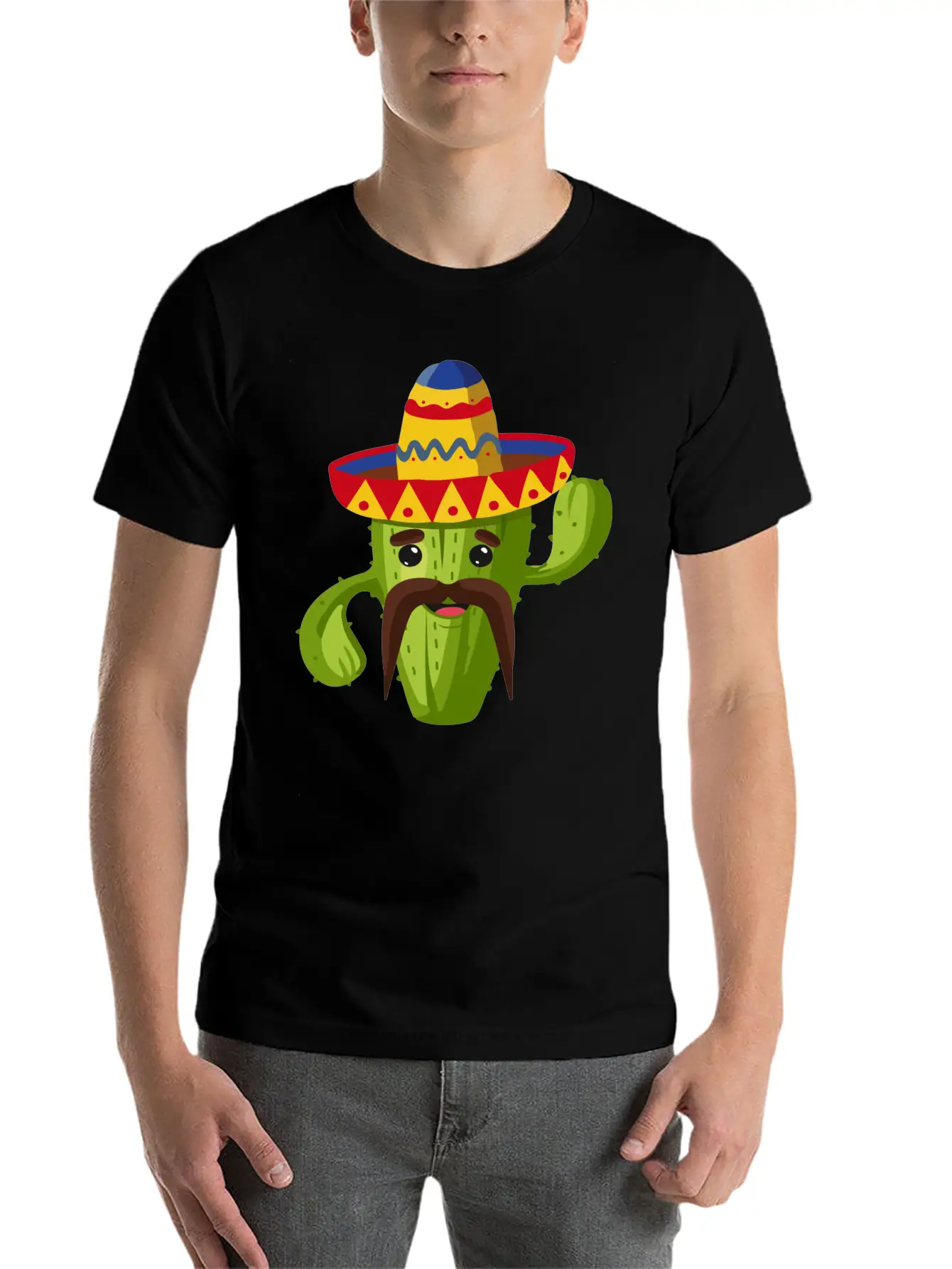 Cactus Cactus Mexican Unisex Short Sleeve Soft Cotton T-Shirt – Casual Everyday Wear