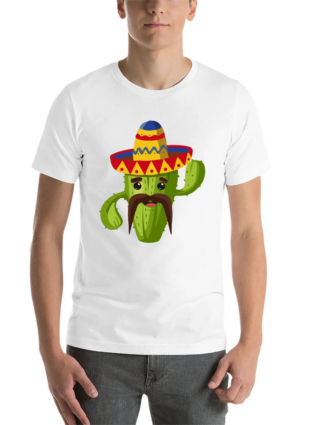 Cactus Cactus Mexican Unisex Short Sleeve Soft Cotton T-Shirt – Casual Everyday Wear