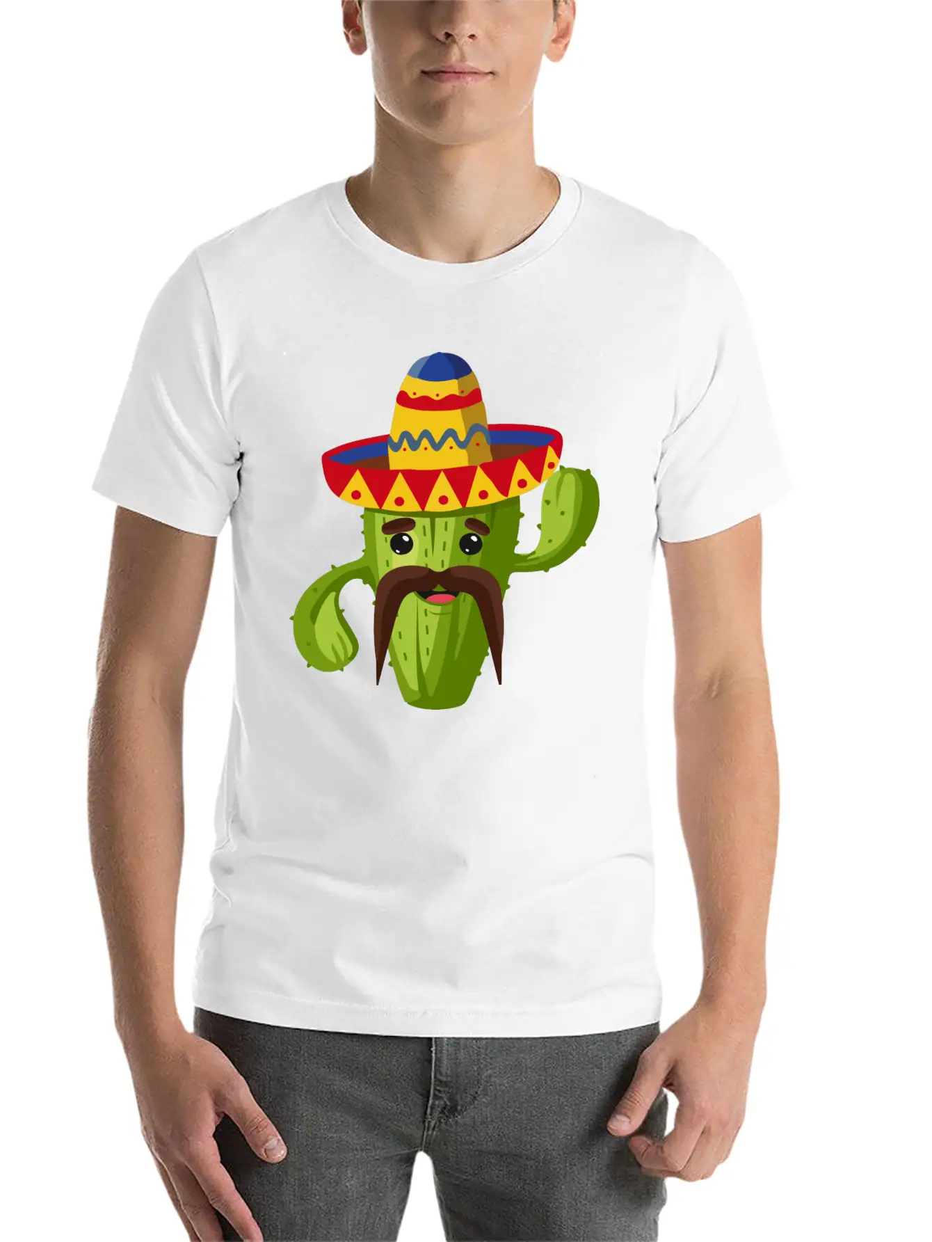 Cactus Cactus Mexican Unisex Short Sleeve Soft Cotton T-Shirt – Casual Everyday Wear