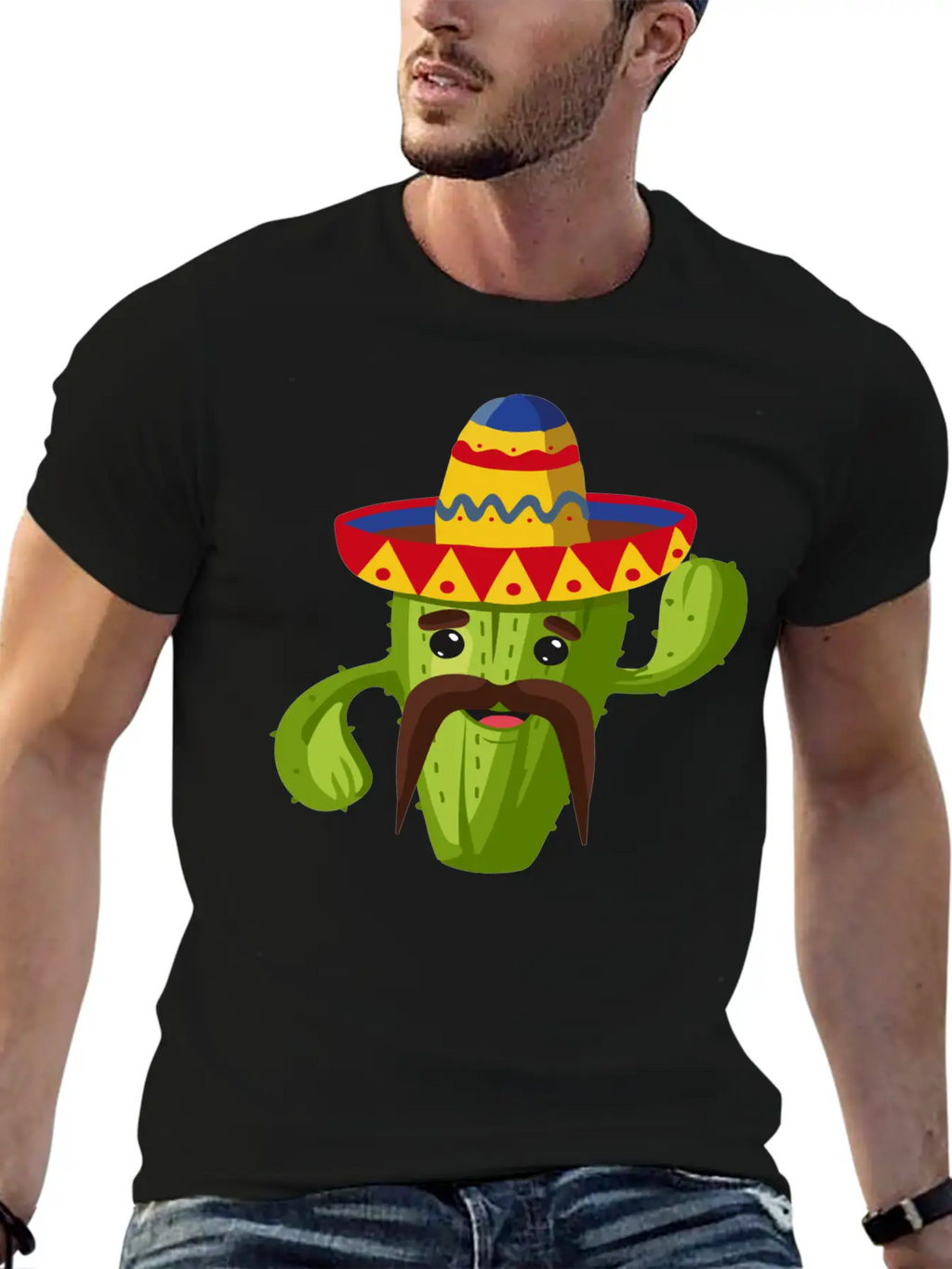 Cactus Cactus Mexican Unisex Short Sleeve Soft Cotton T-Shirt – Casual Everyday Wear