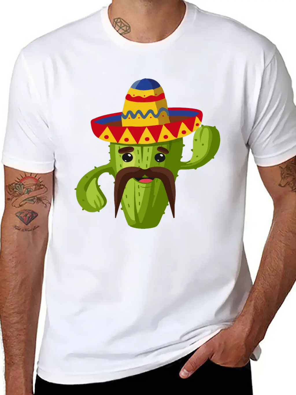Cactus Cactus Mexican Unisex Short Sleeve Soft Cotton T-Shirt – Casual Everyday Wear