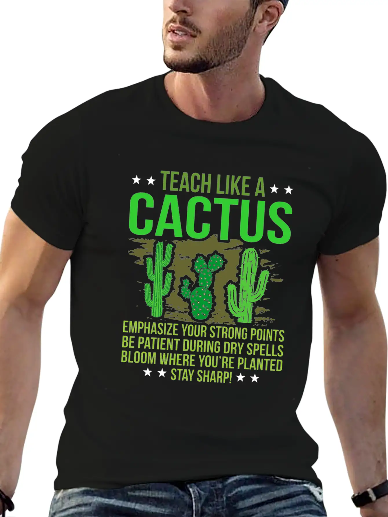 Cactus Classic Fit Graphic Tee For Daily Comfort – Unisex Cotton Shirt