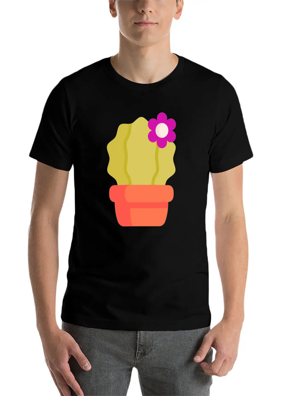 Cactus Illustration Essential Cotton Tee For Daily Outfits – Unisex Style