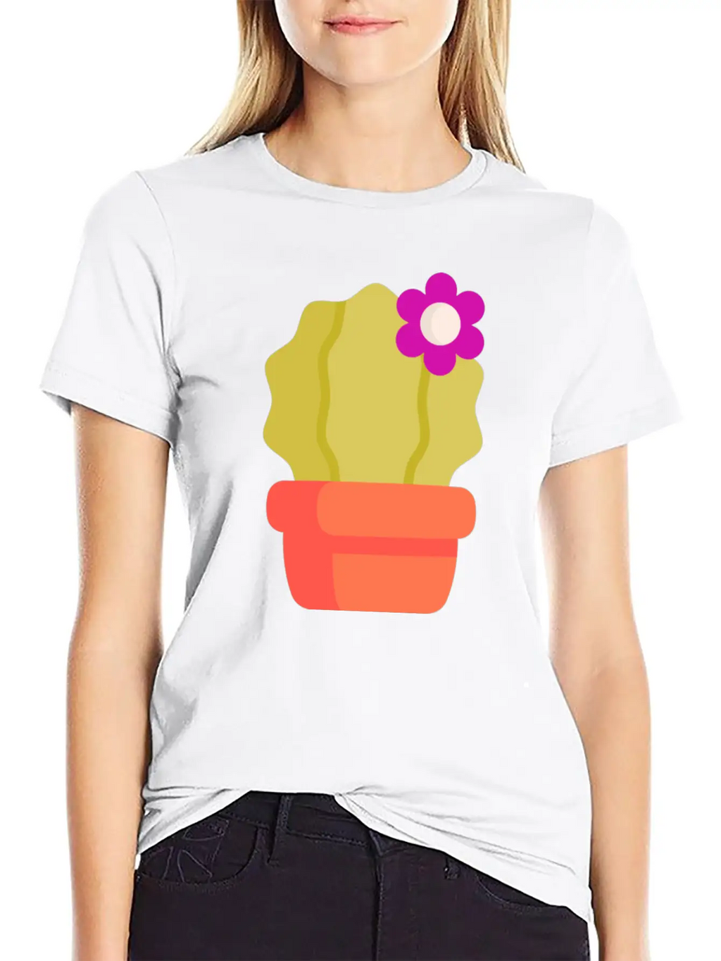 Cactus Illustration Essential Cotton Tee For Daily Outfits – Unisex Style