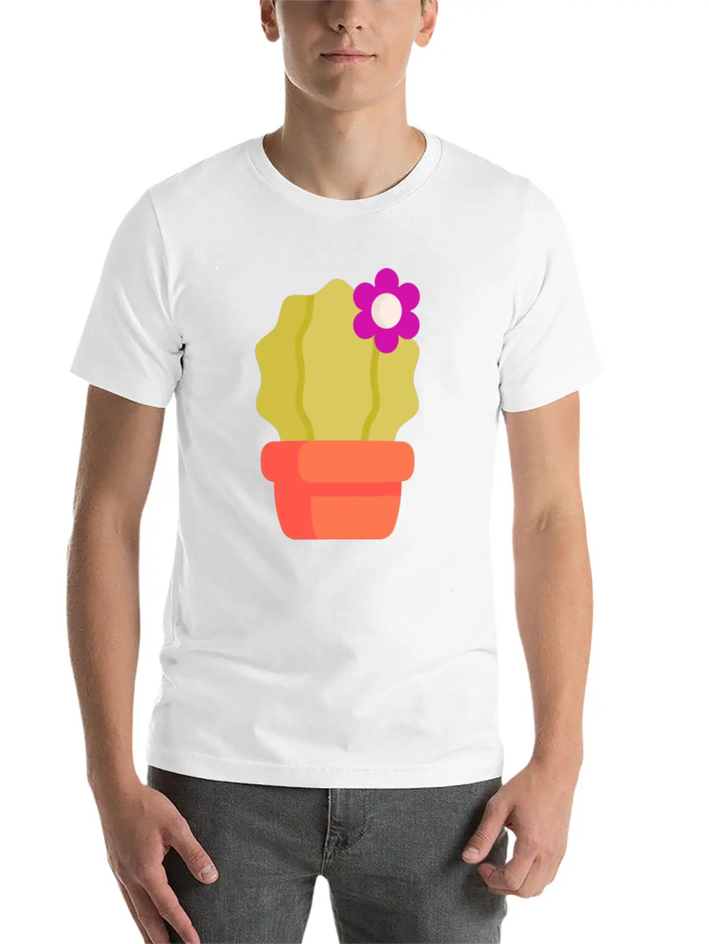Cactus Illustration Essential Cotton Tee For Daily Outfits – Unisex Style