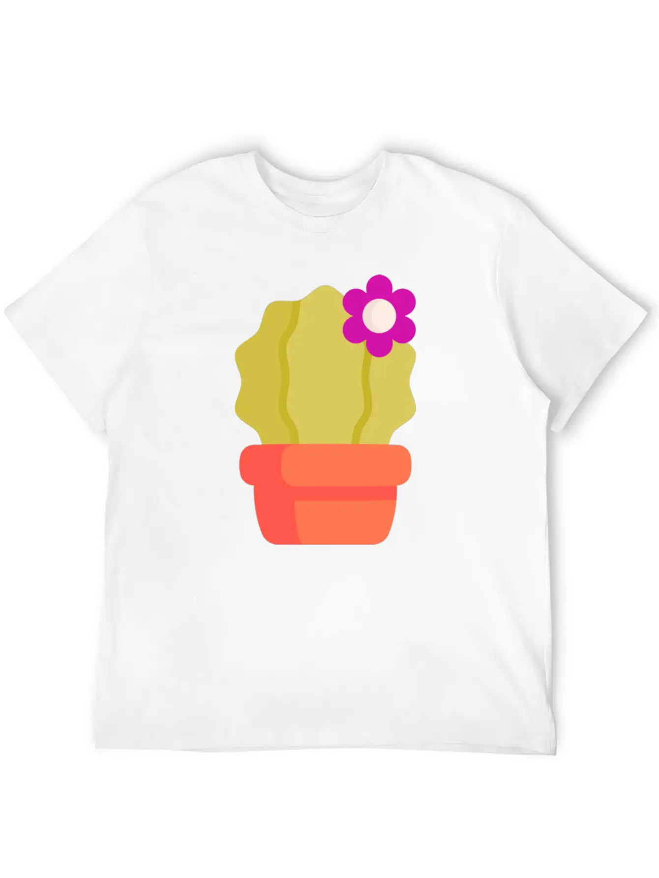 Cactus Illustration Essential Cotton Tee For Daily Outfits – Unisex Style