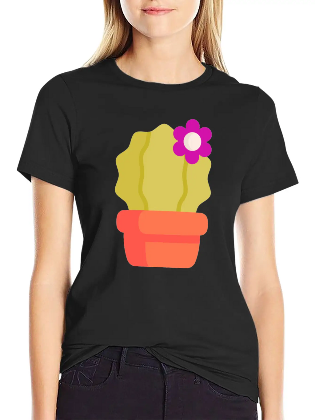 Cactus Illustration Essential Cotton Tee For Daily Outfits – Unisex Style