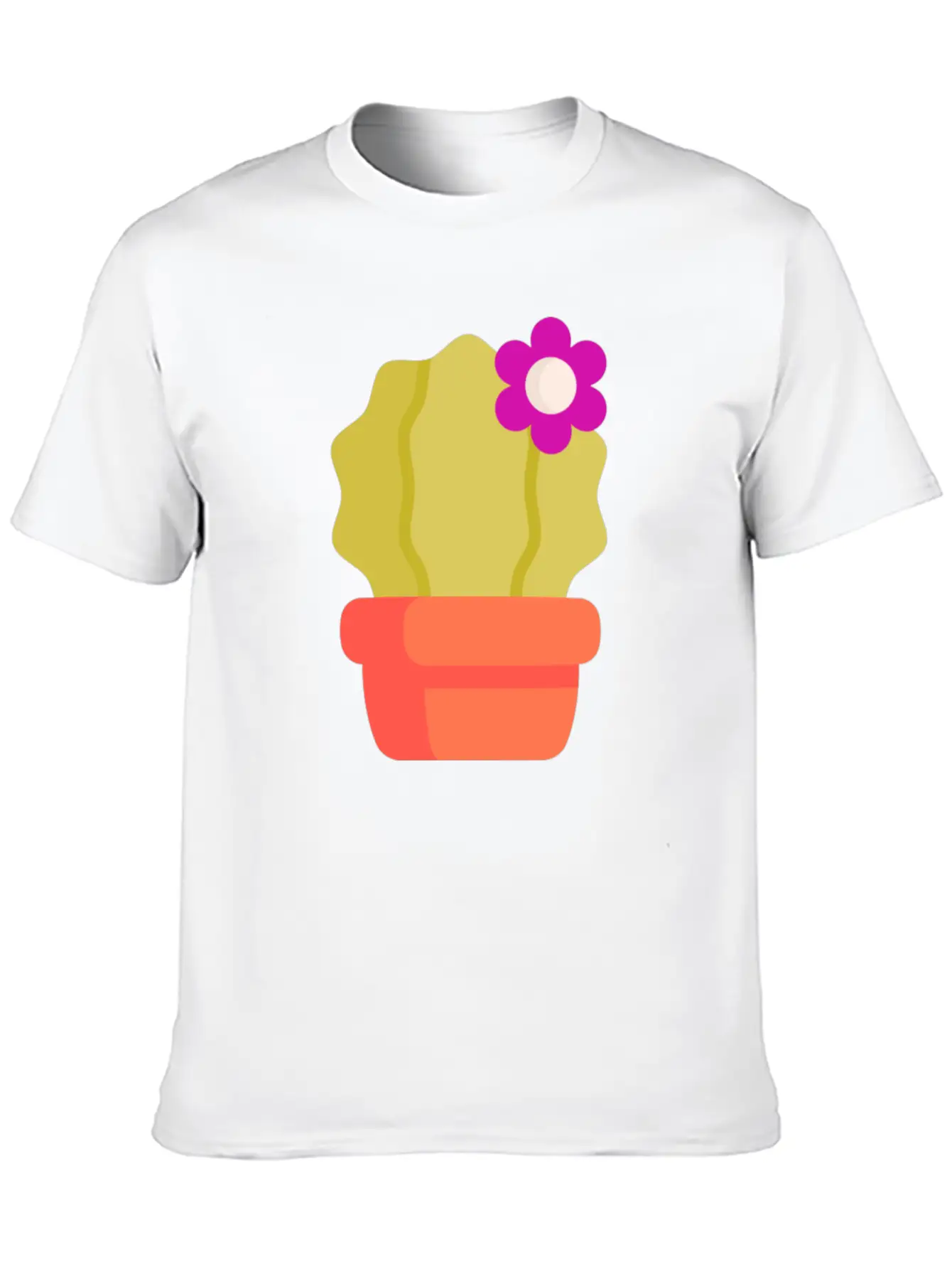 Cactus Illustration Essential Cotton Tee For Daily Outfits – Unisex Style