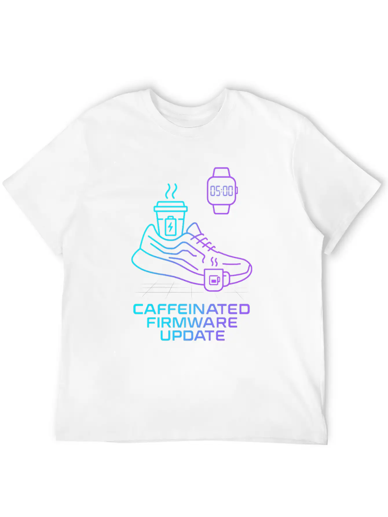 Caffeinated Firmware Update Cyber Runner Unisex Casual T-Shirt – Clean Design For Daily Comfort