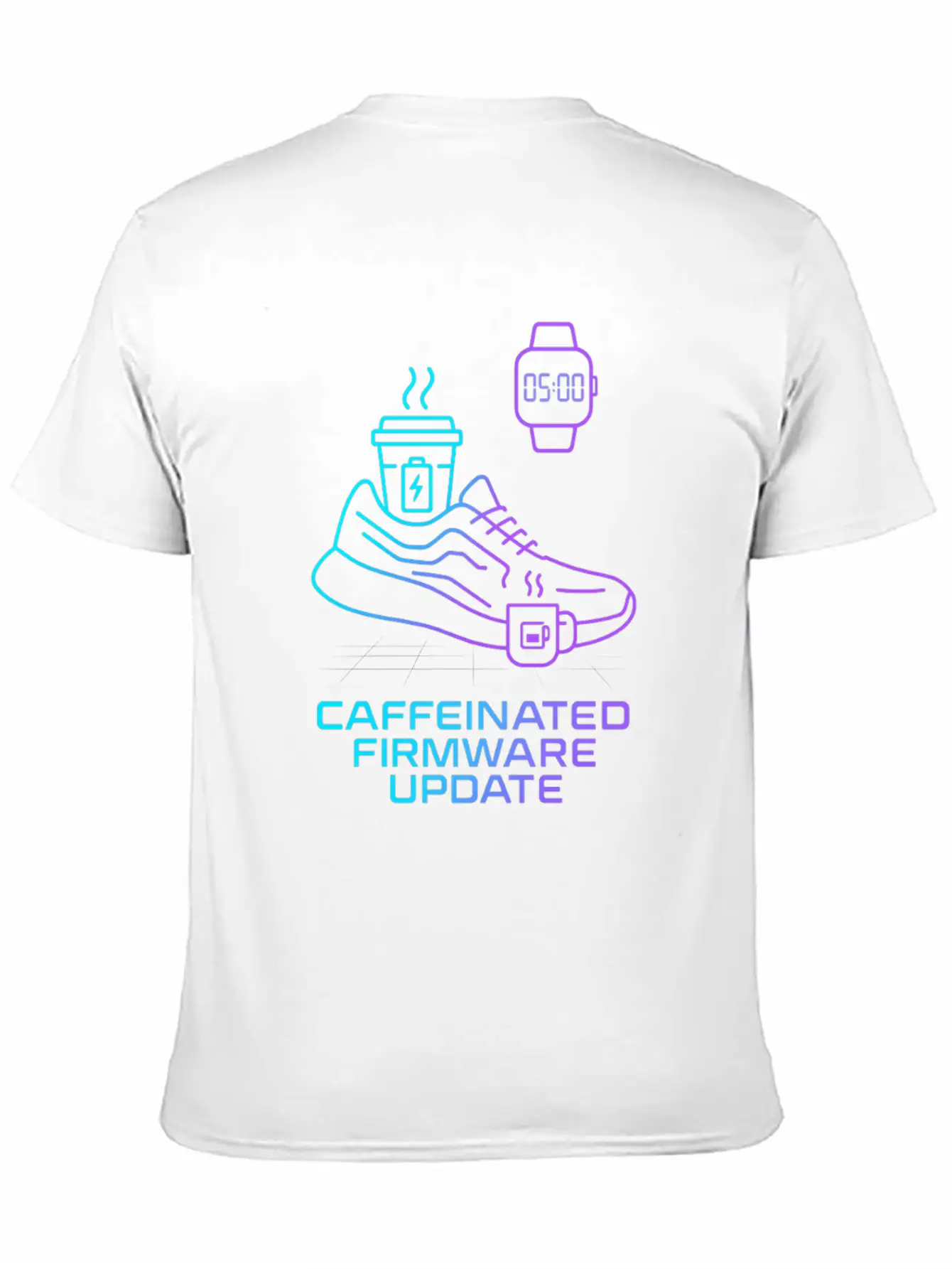 Caffeinated Firmware Update Cyber Runner Unisex Casual T-Shirt – Clean Design For Daily Comfort