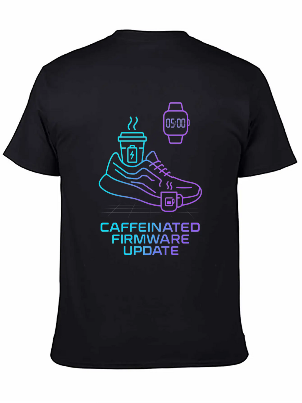 Caffeinated Firmware Update Cyber Runner Unisex Casual T-Shirt – Clean Design For Daily Comfort