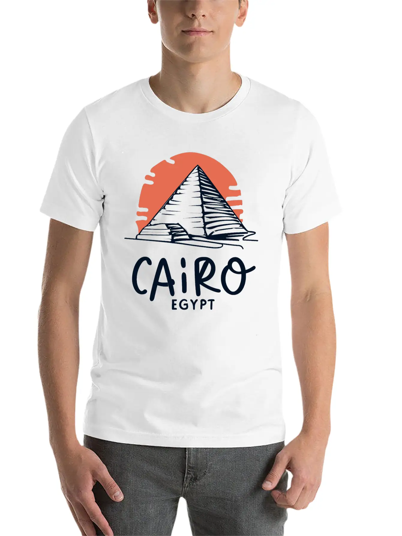 Cairo Line Art Unisex Casual T-Shirt – Clean Design For Daily Comfort