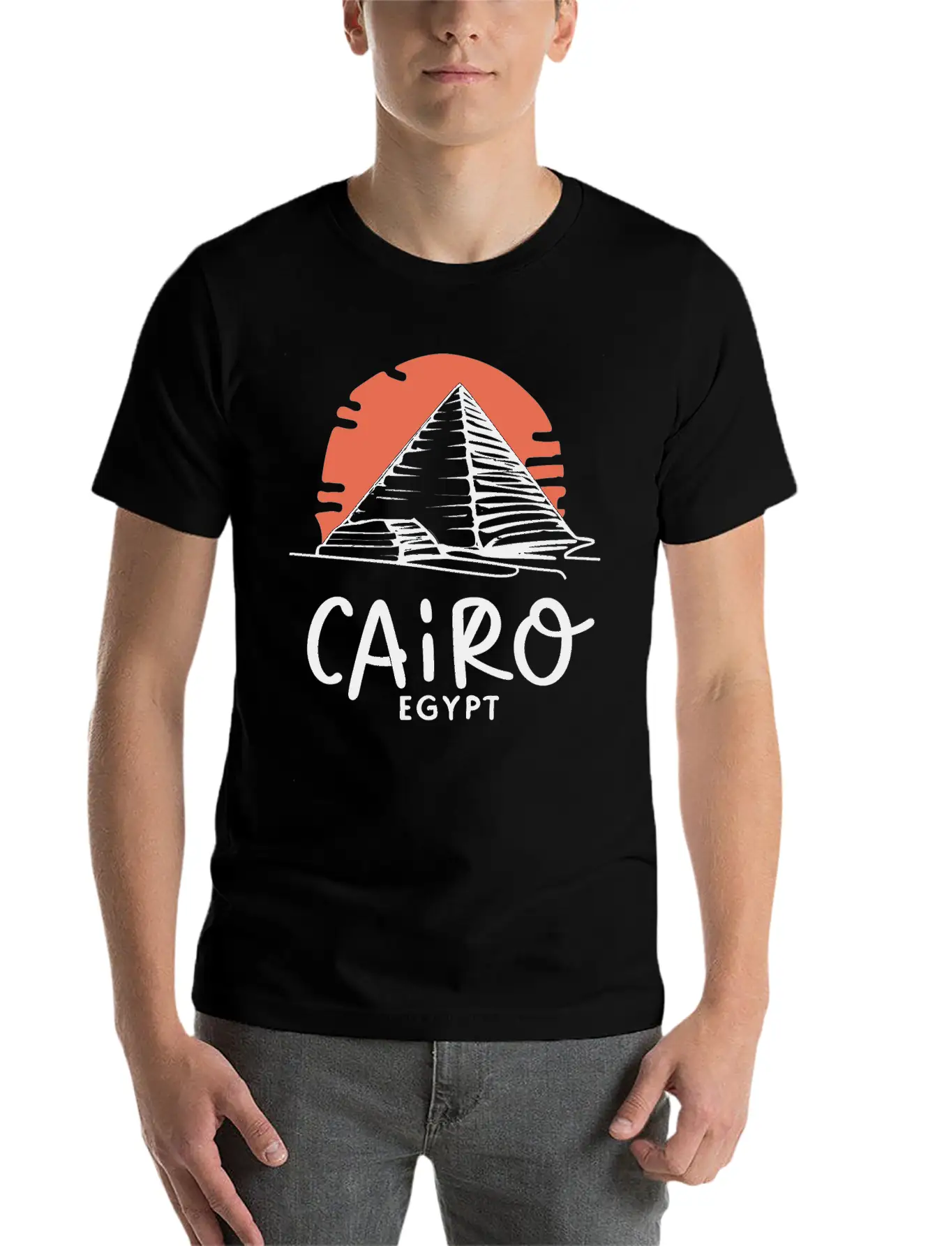 Cairo Line Art Unisex Casual T-Shirt – Clean Design For Daily Comfort