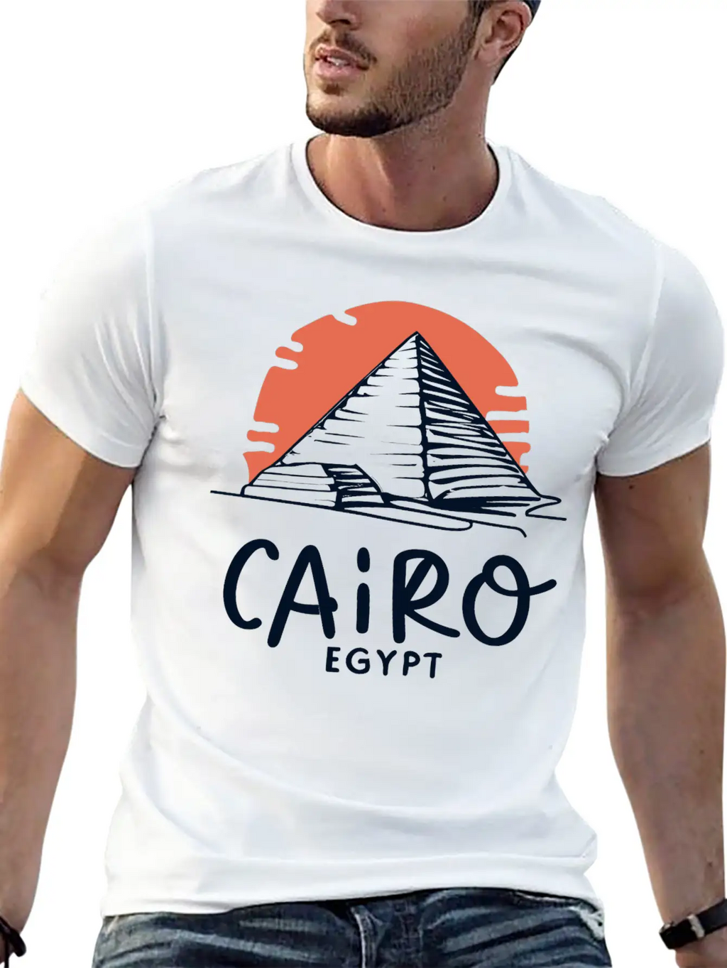 Cairo Line Art Unisex Casual T-Shirt – Clean Design For Daily Comfort