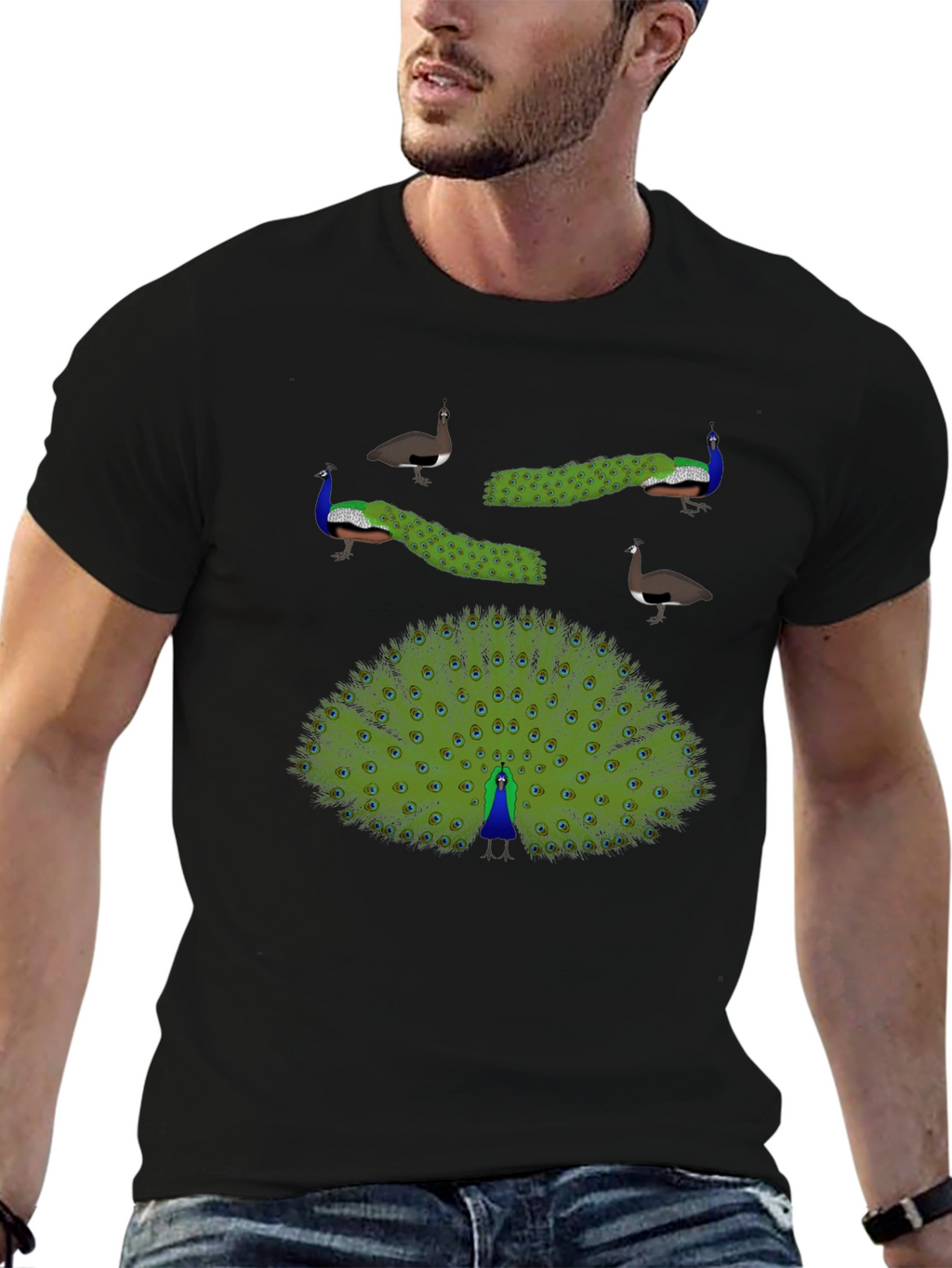 Peacock Graphic Print T-Shirt