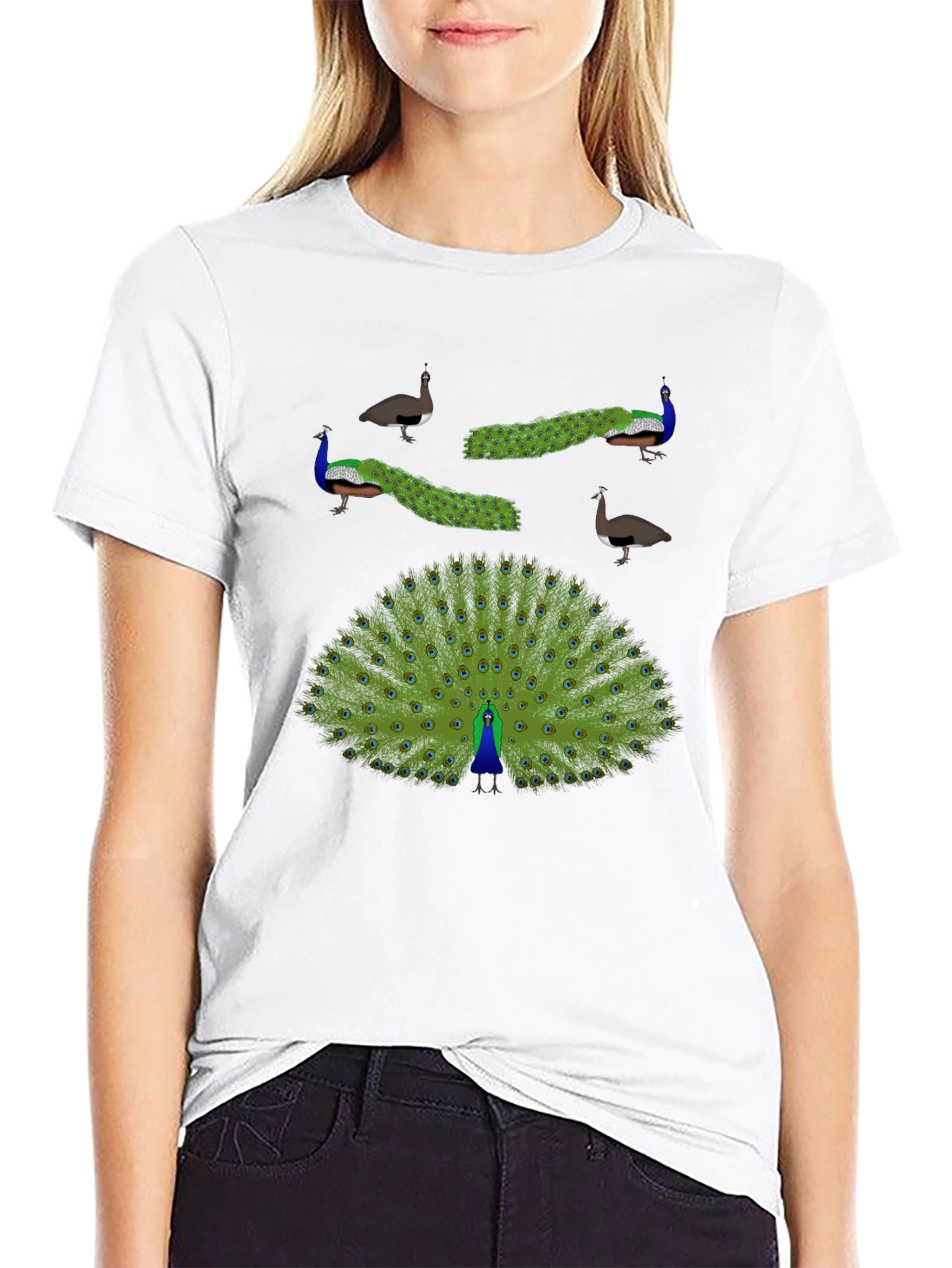 Peacock Graphic Print T-Shirt