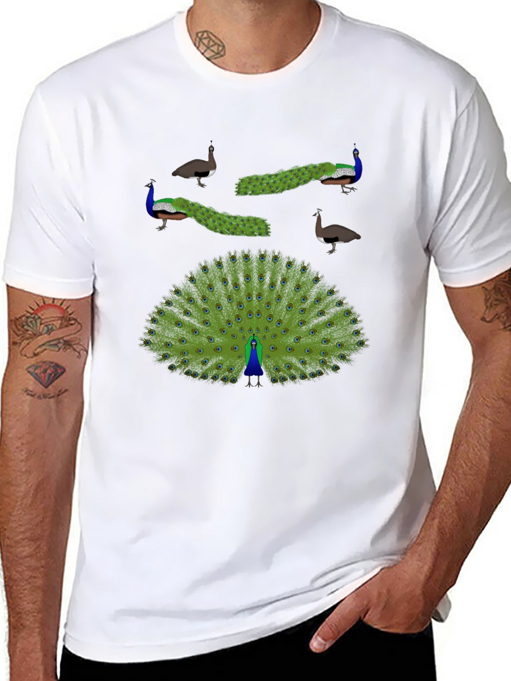 Peacock Graphic Print T-Shirt