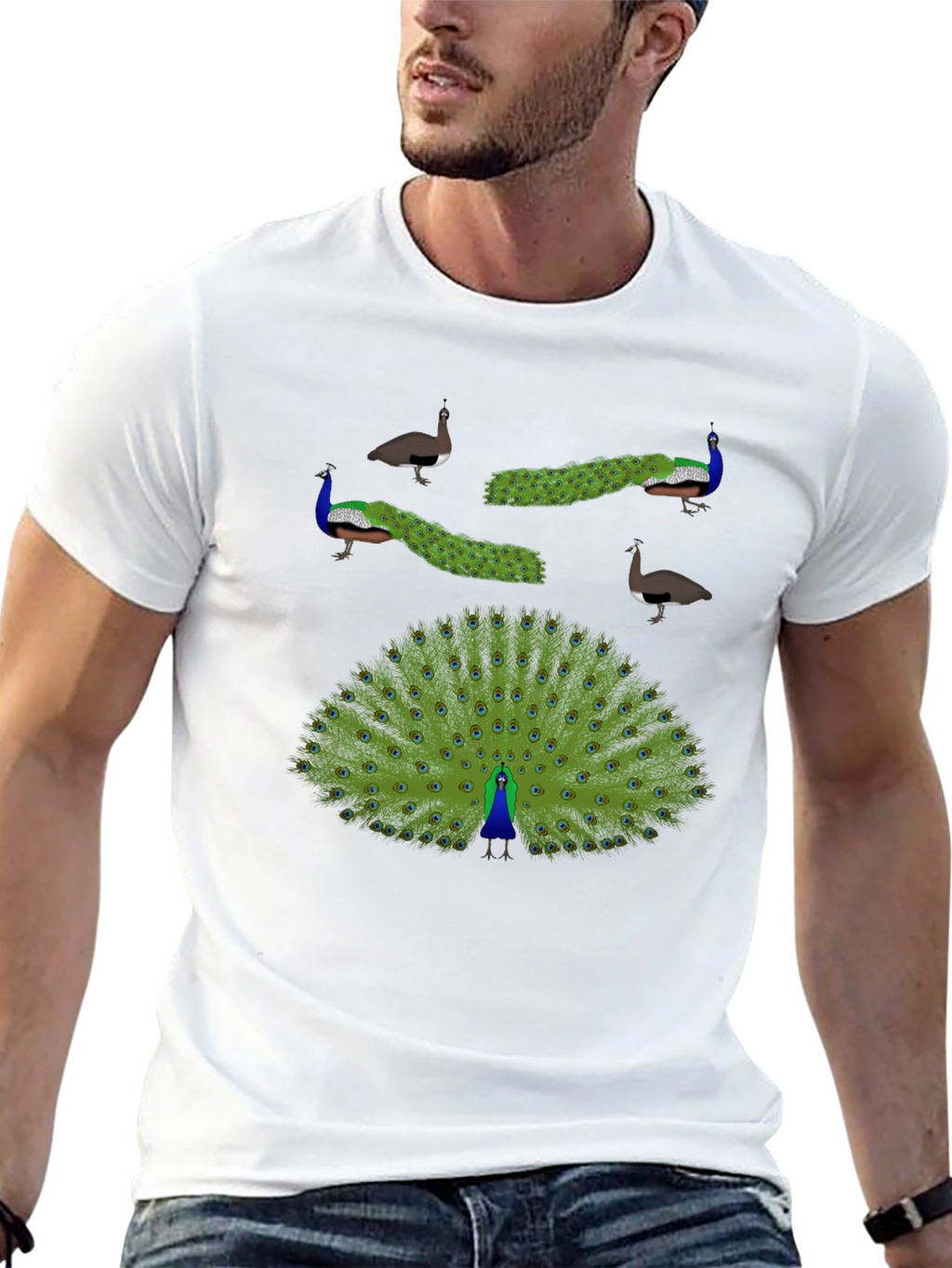 Peacock Graphic Print T-Shirt