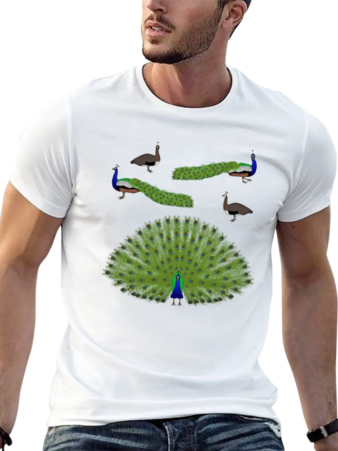 Peacock Graphic Print T-Shirt