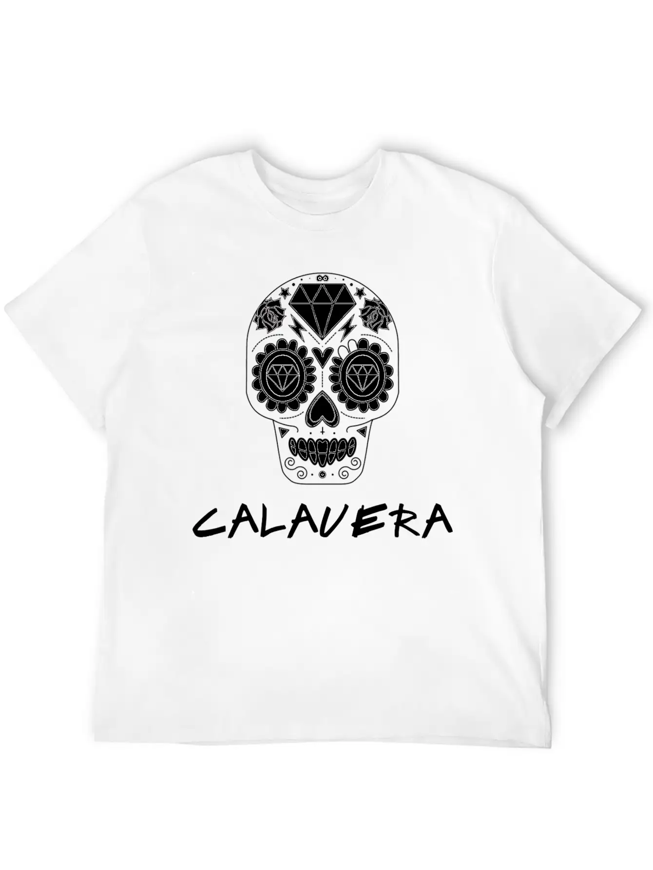 Calavera White Casual Graphic T-Shirt – Simple And Comfortable Daily Wear