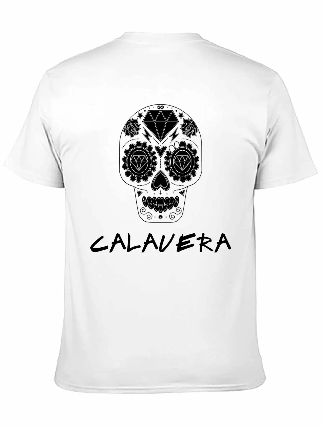 Calavera White Casual Graphic T-Shirt – Simple And Comfortable Daily Wear