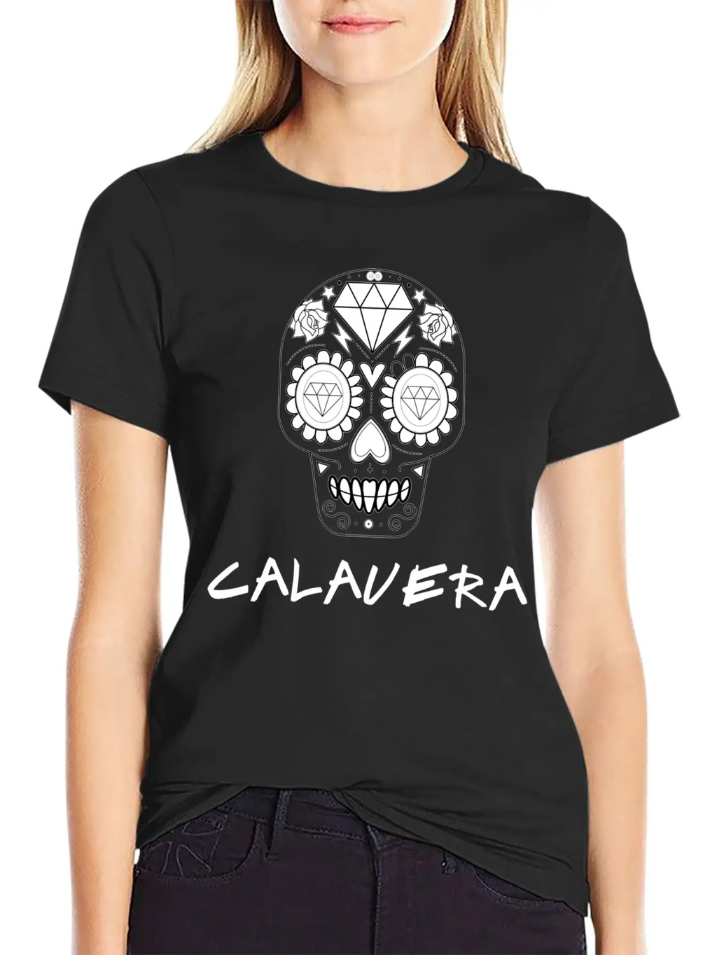 Calavera White Casual Graphic T-Shirt – Simple And Comfortable Daily Wear
