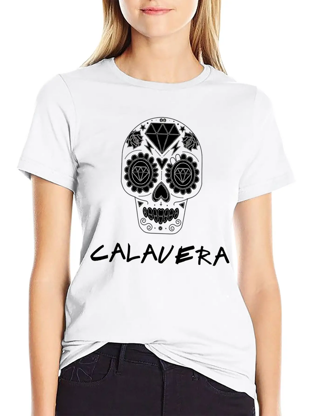 Calavera White Casual Graphic T-Shirt – Simple And Comfortable Daily Wear