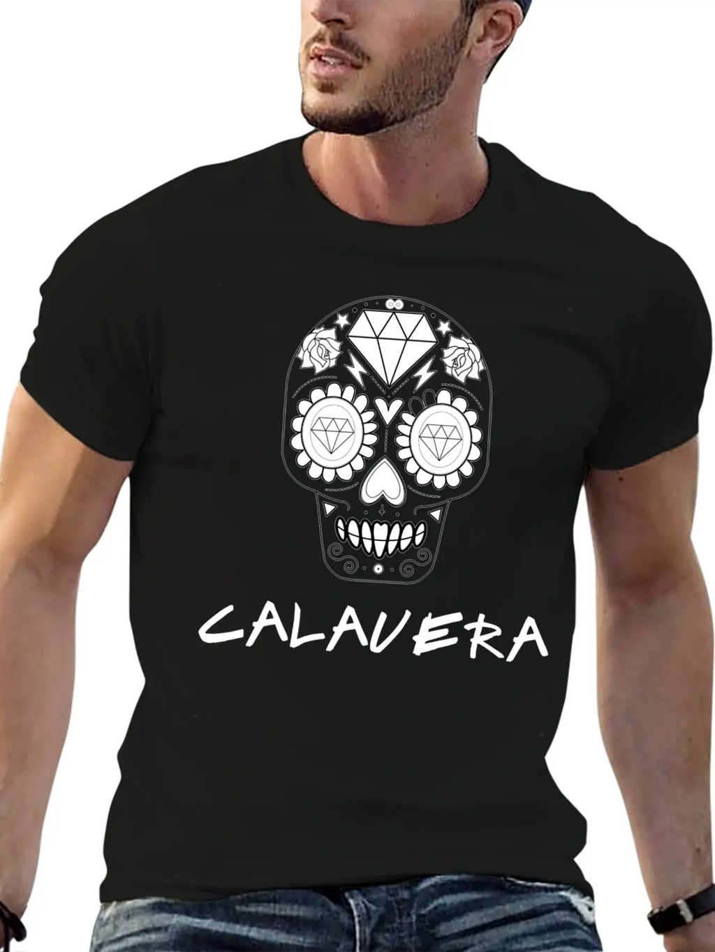 Calavera White Casual Graphic T-Shirt – Simple And Comfortable Daily Wear