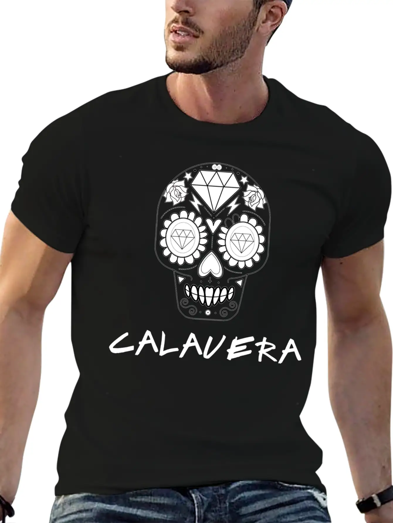 Calavera White Casual Graphic T-Shirt – Simple And Comfortable Daily Wear