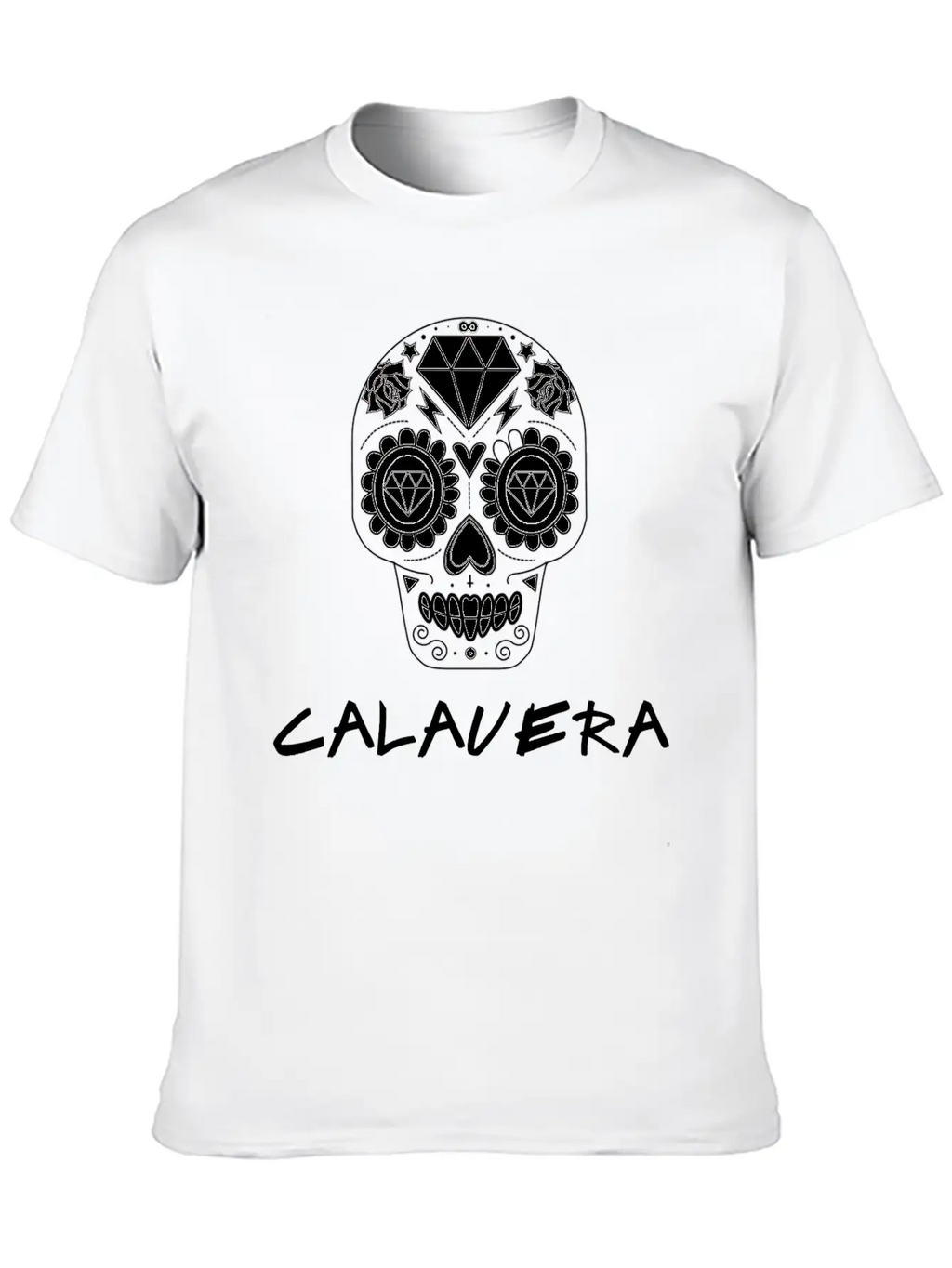 Calavera White Casual Graphic T-Shirt – Simple And Comfortable Daily Wear