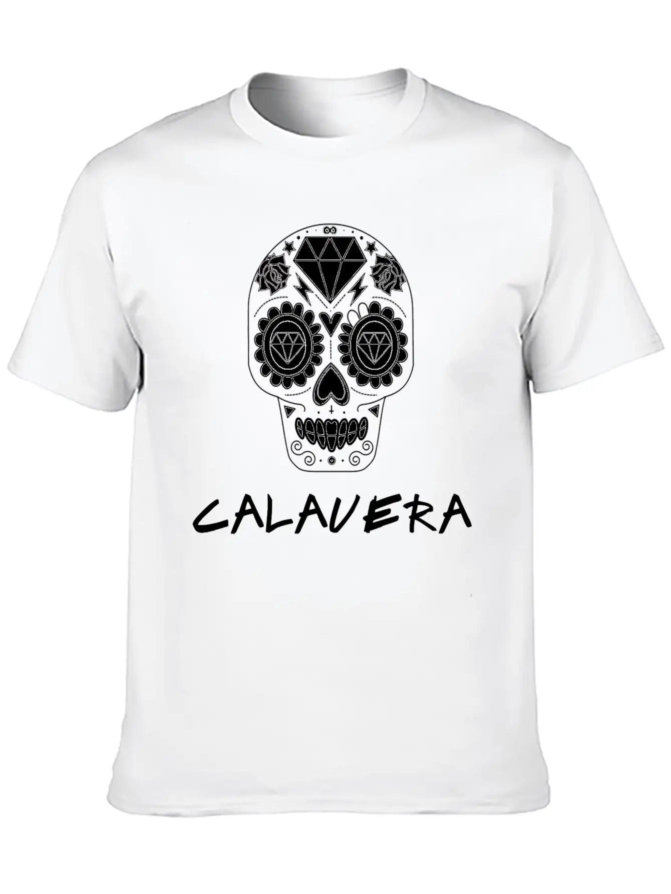 Calavera White Casual Graphic T-Shirt – Simple And Comfortable Daily Wear