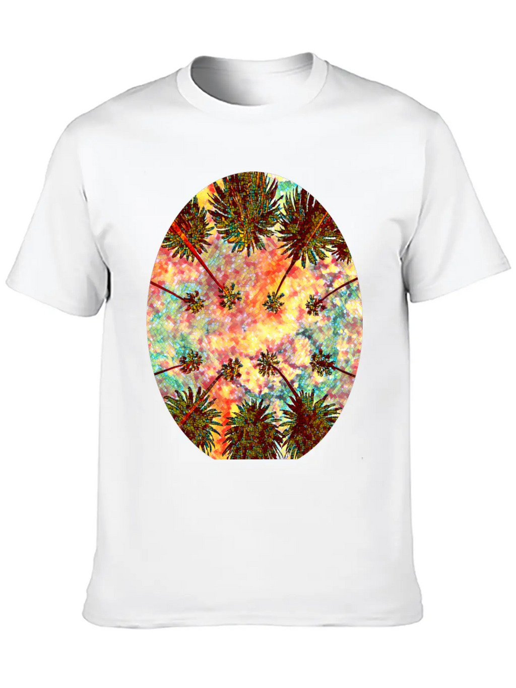 California Sky Mosaic Essential Cotton Tee For Daily Outfits – Unisex Style