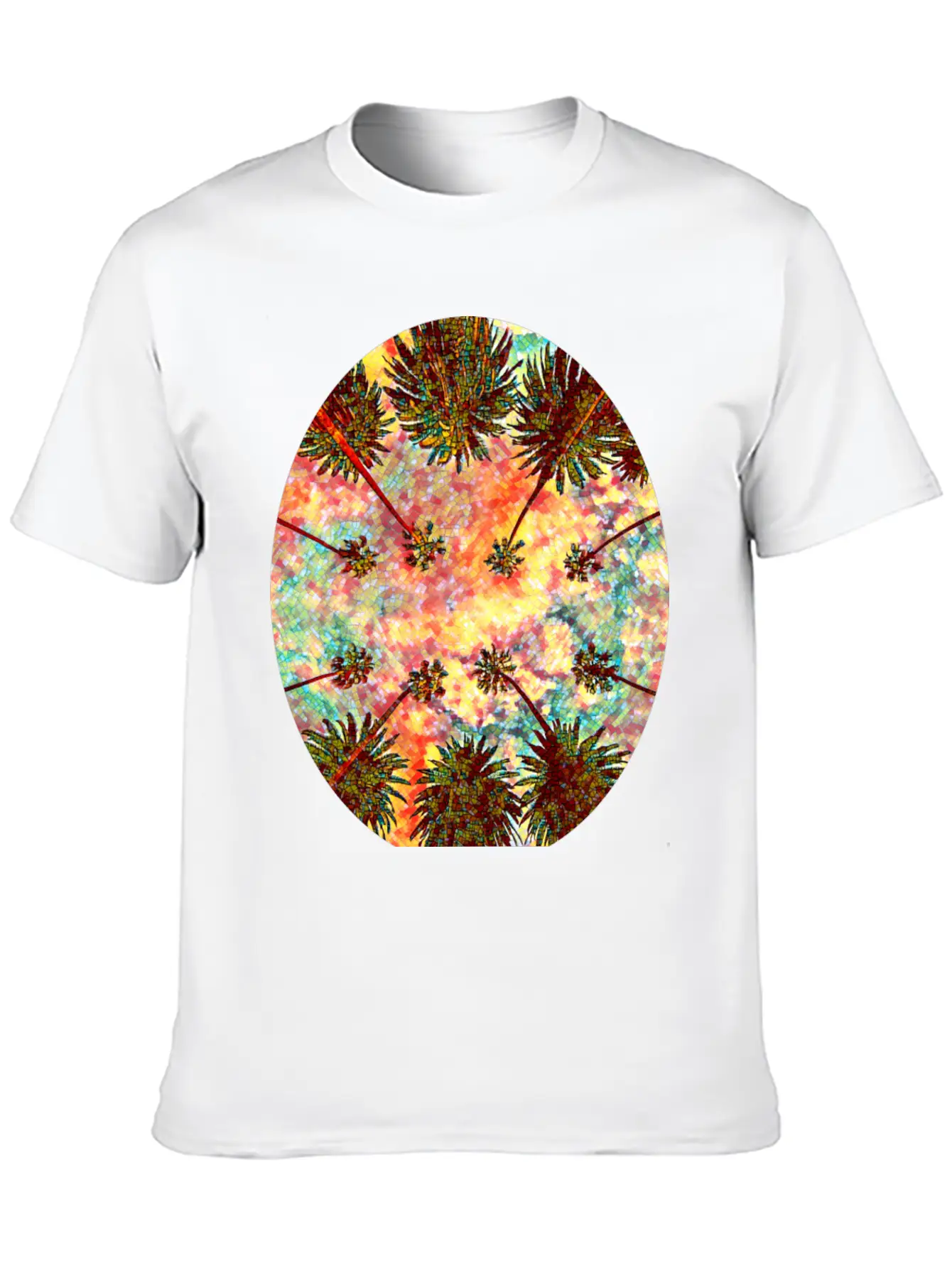 California Sky Mosaic Essential Cotton Tee For Daily Outfits – Unisex Style