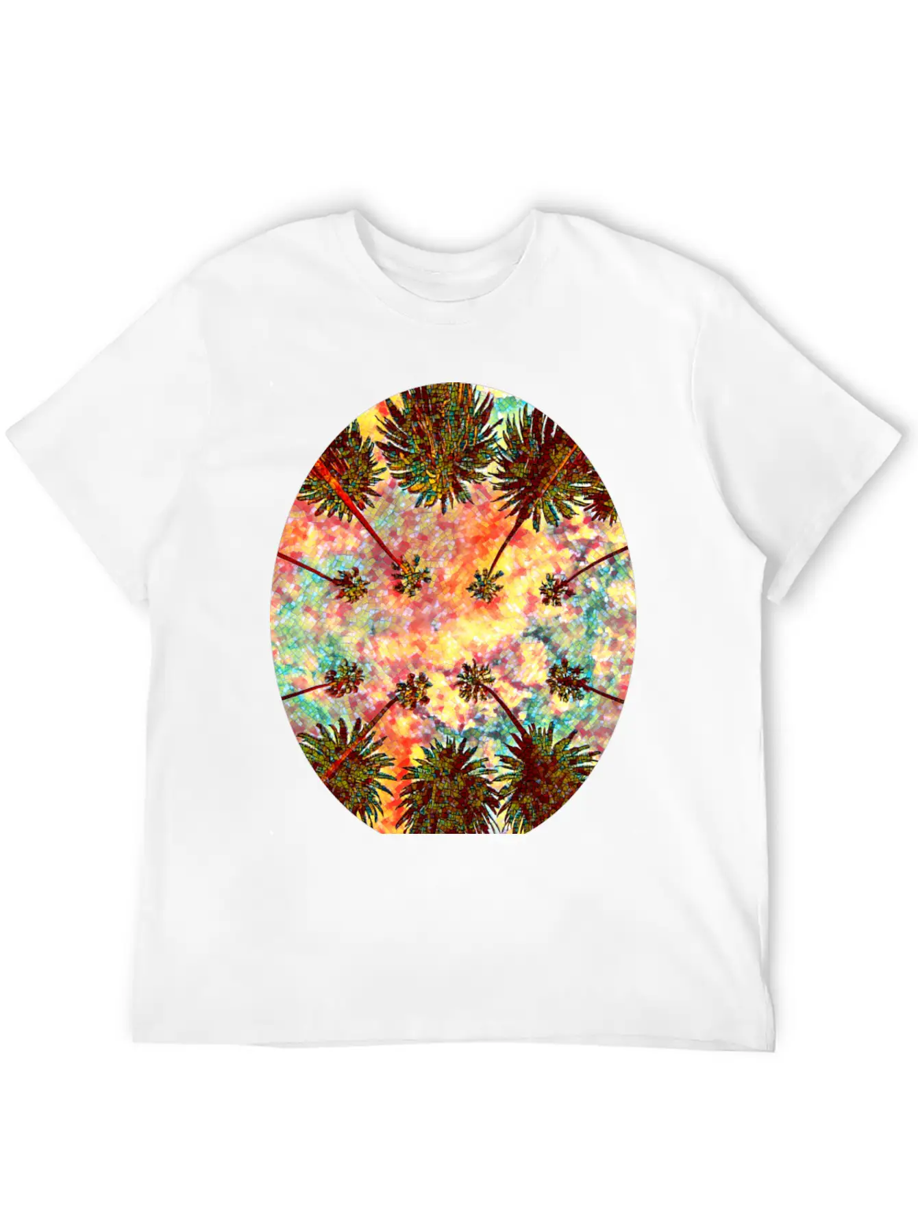 California Sky Mosaic Essential Cotton Tee For Daily Outfits – Unisex Style