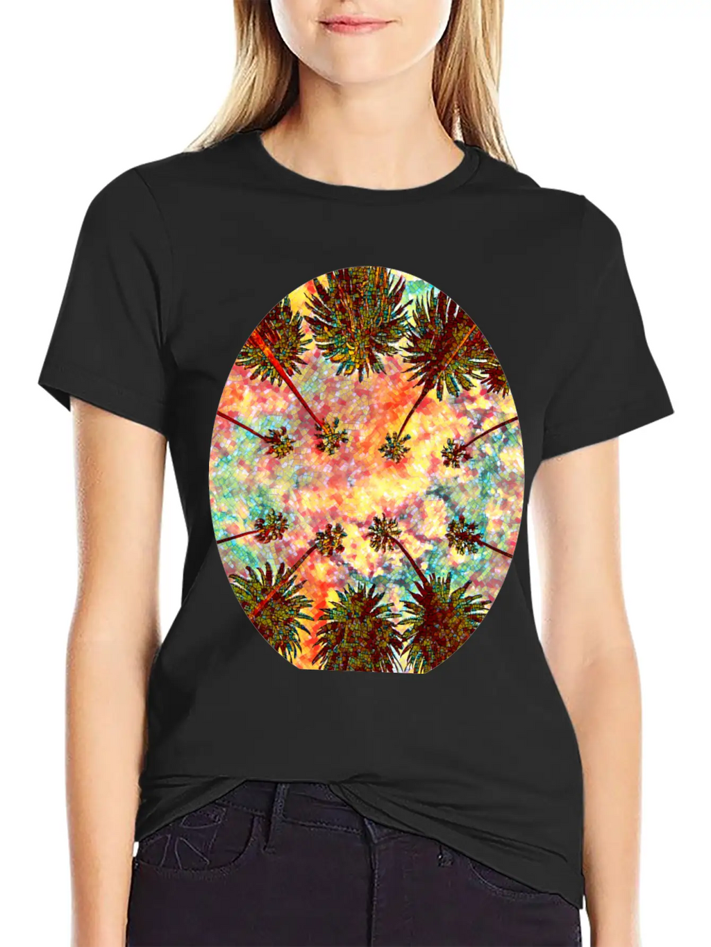 California Sky Mosaic Essential Cotton Tee For Daily Outfits – Unisex Style