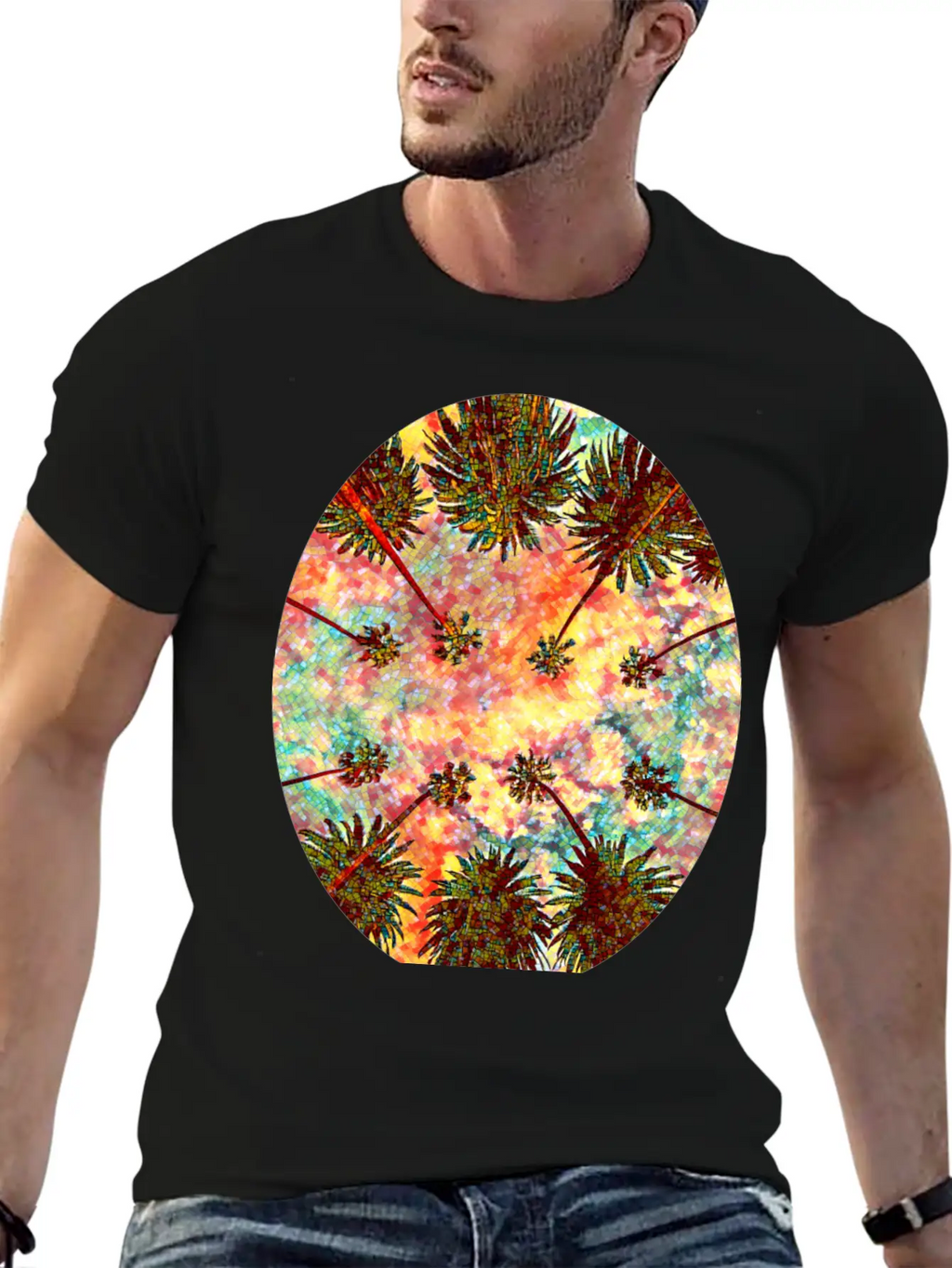 California Sky Mosaic Essential Cotton Tee For Daily Outfits – Unisex Style