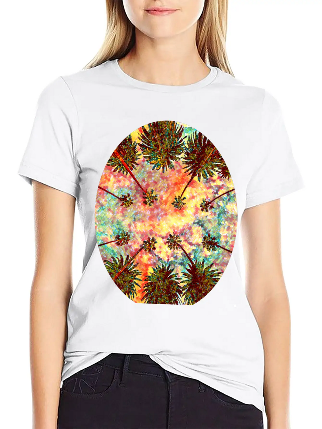California Sky Mosaic Essential Cotton Tee For Daily Outfits – Unisex Style