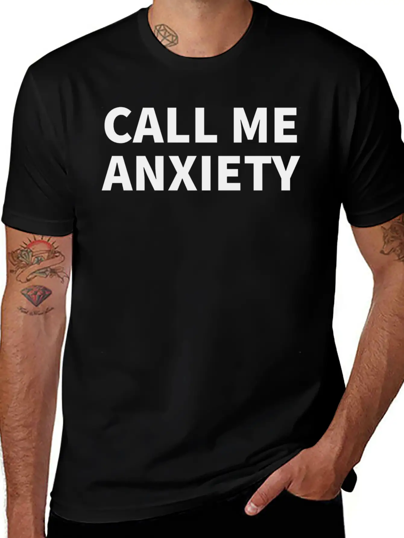 Call Me Anxiety Unisex Short Sleeve Soft Cotton T-Shirt – Casual Everyday Wear
